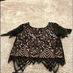 EXPRESS black/creme top size small